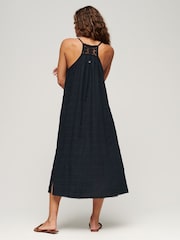 Superdry Eclipse Navy Vintage Long Halter Cami Dress - Image 2 of 7