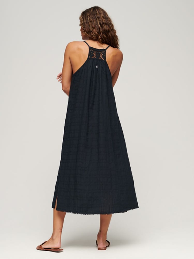 Superdry Eclipse Navy Vintage Long Halter Cami Dress - Image 2 of 7