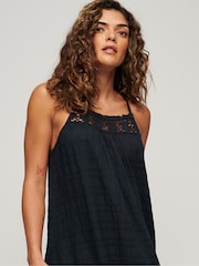 Superdry Eclipse Navy Vintage Long Halter Cami Dress - Image 4 of 7