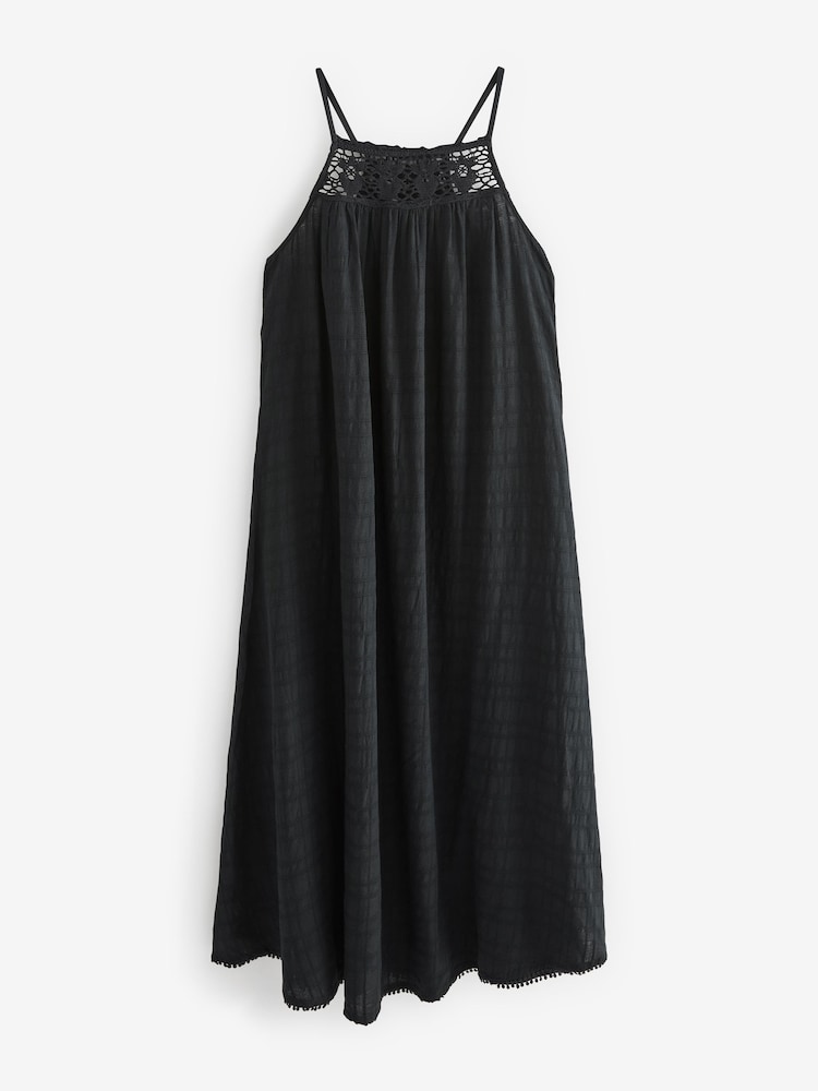 Superdry Eclipse Navy Vintage Long Halter Cami Dress - Image 7 of 7