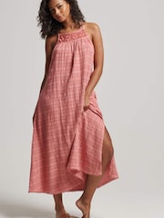 Superdry Desert Sand Pink Vintage Long Halter Cami Dress - Image 1 of 7