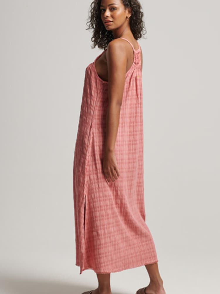 Superdry Desert Sand Pink Vintage Long Halter Cami Dress - Image 2 of 7