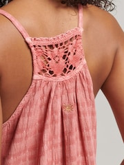 Superdry Desert Sand Pink Vintage Long Halter Cami Dress - Image 5 of 7
