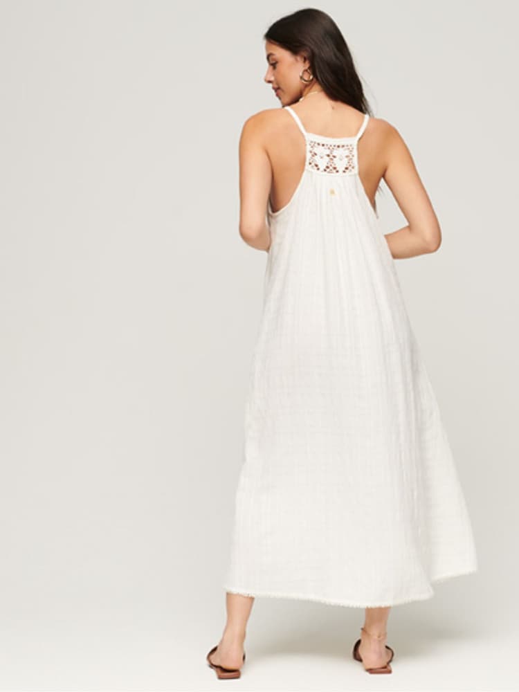 Superdry Ecru Vintage Long Halter Cami Dress - Image 2 of 6