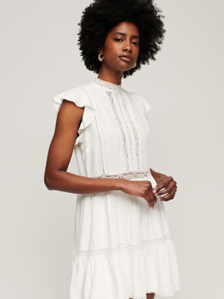 Blanc - Robe Dentelle mix Superdry Studios - Image 1 of 6