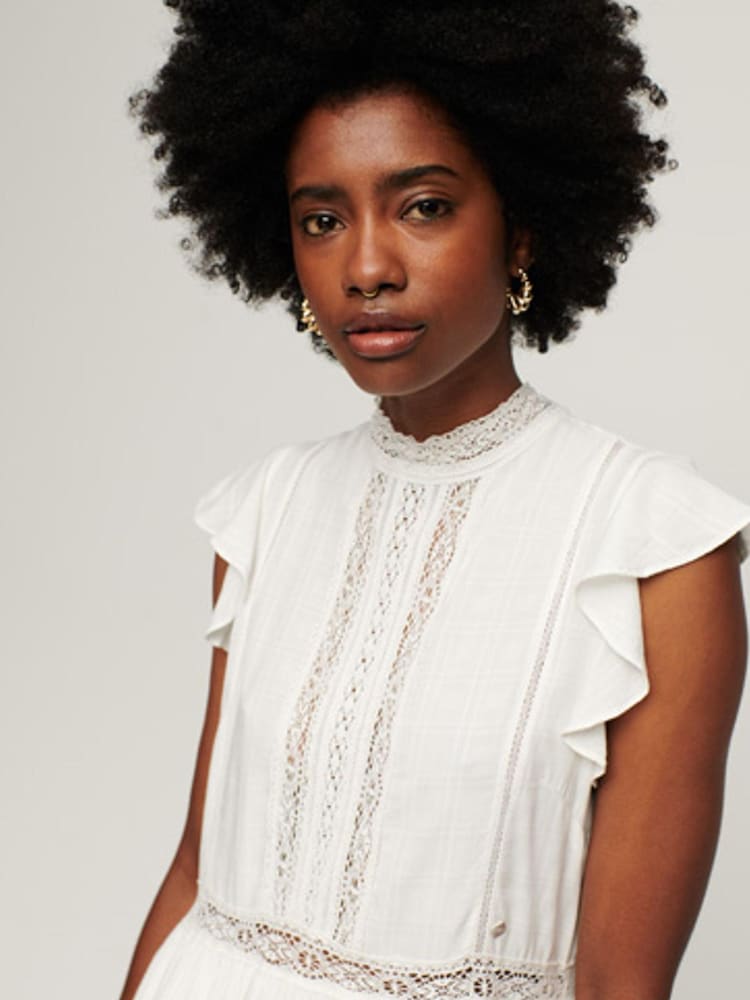 Blanc - Robe Dentelle mix Superdry Studios - Image 4 of 6