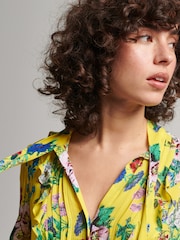 Superdry Bright Pop Floral Yellow Studios Off Duty Mini Dress - Image 4 of 7
