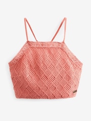 Superdry Pink Vintage Crop Crochet Top - Image 5 of 5