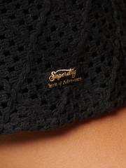 Superdry Black Vintage Crop Crochet Top - Image 5 of 6