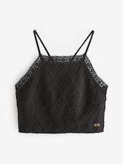 Superdry Black Vintage Crop Crochet Top - Image 6 of 6