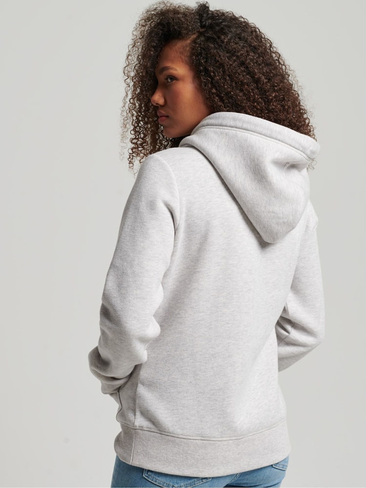 Superdry Grey Vintage Logo Embroidered Hoodie - Image 2 of 6