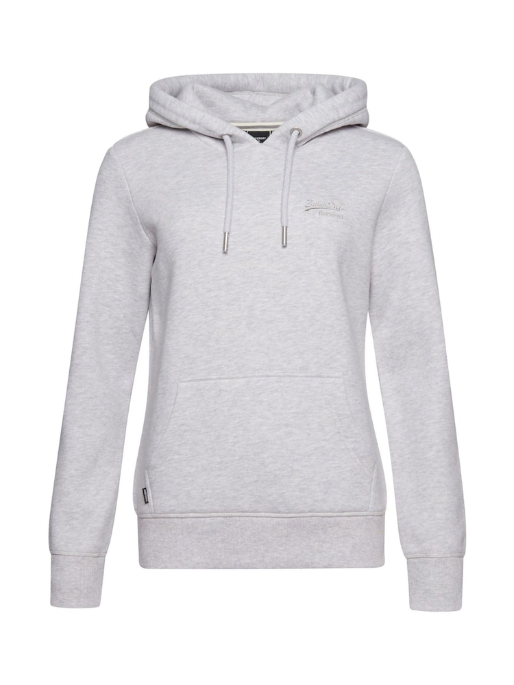 Superdry Grey Vintage Logo Embroidered Hoodie - Image 6 of 6