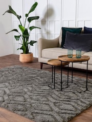 Asiatic Rugs Charcoal Grey Harrison High Low Shaggy Tufted Rug - Image 1 of 4