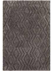 Asiatic Rugs Charcoal Grey Harrison High Low Shaggy Tufted Rug - Image 2 of 4