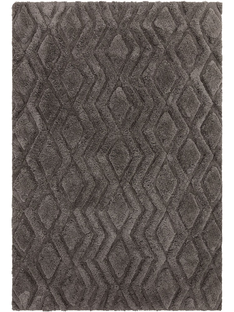 Asiatic Rugs Charcoal Grey Harrison High Low Shaggy Tufted Rug - Image 2 of 4