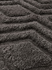 Asiatic Rugs Charcoal Grey Harrison High Low Shaggy Tufted Rug - Image 3 of 4