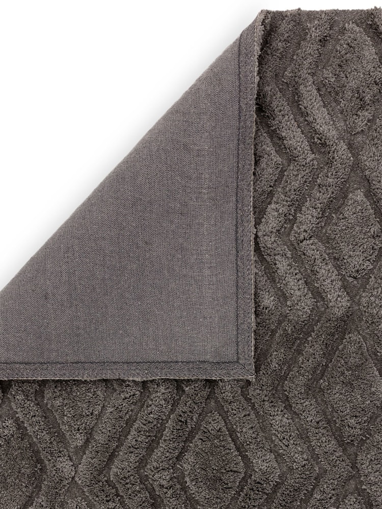Asiatic Rugs Charcoal Grey Harrison High Low Shaggy Tufted Rug - Image 4 of 4
