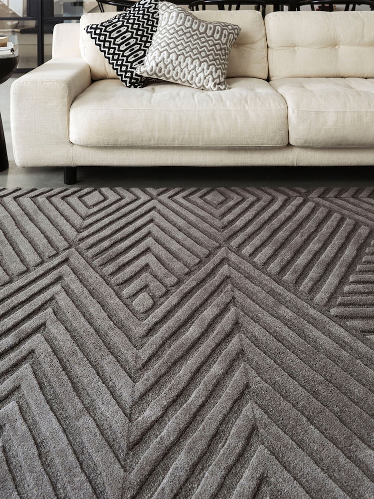 Asiatic Rugs Charcoal Grey Hague Hand Woven Wool Rug - Image 1 of 4
