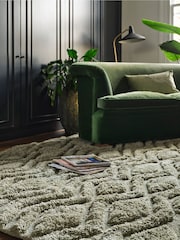 Asiatic Rugs Sage Green Harrison High Low Shaggy Tufted Rug - Image 1 of 4