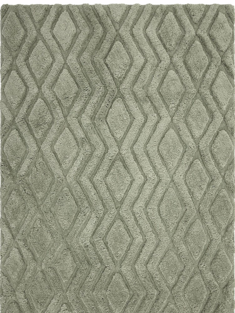 Asiatic Rugs Sage Green Harrison High Low Shaggy Tufted Rug - Image 2 of 4 Asiatic Rugs Sage Green Harrison High Low Shaggy Tufted Rug - Image 2 of 4