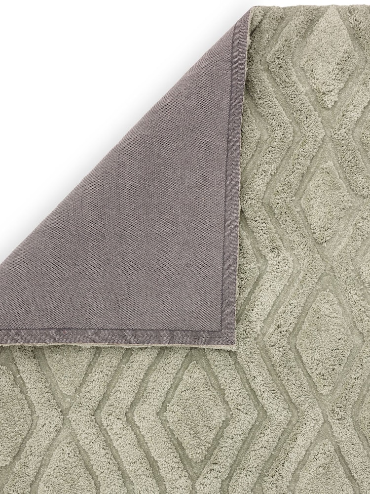 Asiatic Rugs Sage Green Harrison High Low Shaggy Tufted Rug - Image 4 of 4