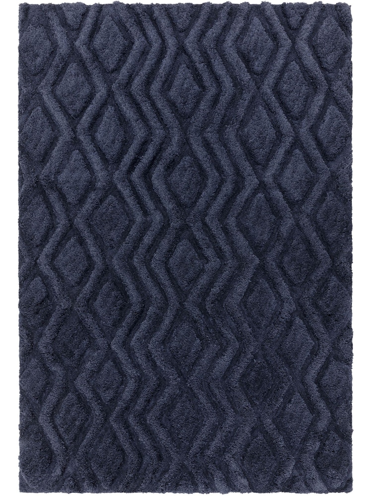 Asiatic Rugs Navy Harrison High Low Shaggy Tufted Rug - Image 2 of 4