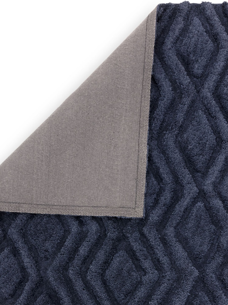 Asiatic Rugs Navy Harrison High Low Shaggy Tufted Rug - Image 4 of 4