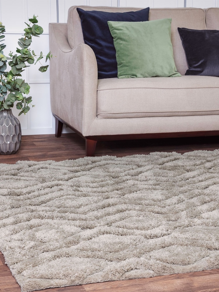 Asiatic Rugs Grey Harrison High Low Shaggy Tufted Rug - Image 1 of 2