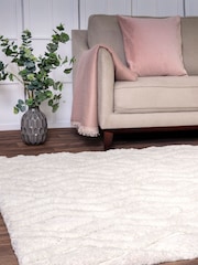 Asiatic Rugs White Harrison High Low Shaggy Tufted Rug - Image 1 of 4