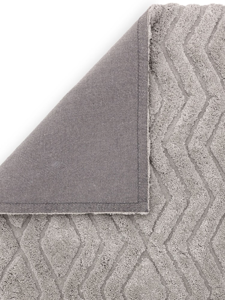 Asiatic Rugs Silver Harrison High Low Shaggy Tufted Rug - Image 4 of 4