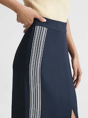 Reiss Navy Pia High Rise Midi Pencil Skirt - Image 4 of 6