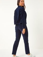 Roman Blue Corduroy Pocket Detail Stretch Jacket - Image 3 of 5