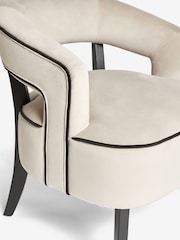 Soft Velvet Pebble Natural Remi Wood Accent Chair - Image 2 of 9