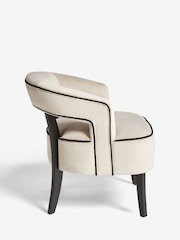 Soft Velvet Pebble Natural Remi Wood Accent Chair - Image 7 of 9