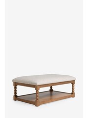 Brushed Marl Natural Leaf Print Lancaster Coffee Table Footstool - Image 5 of 11