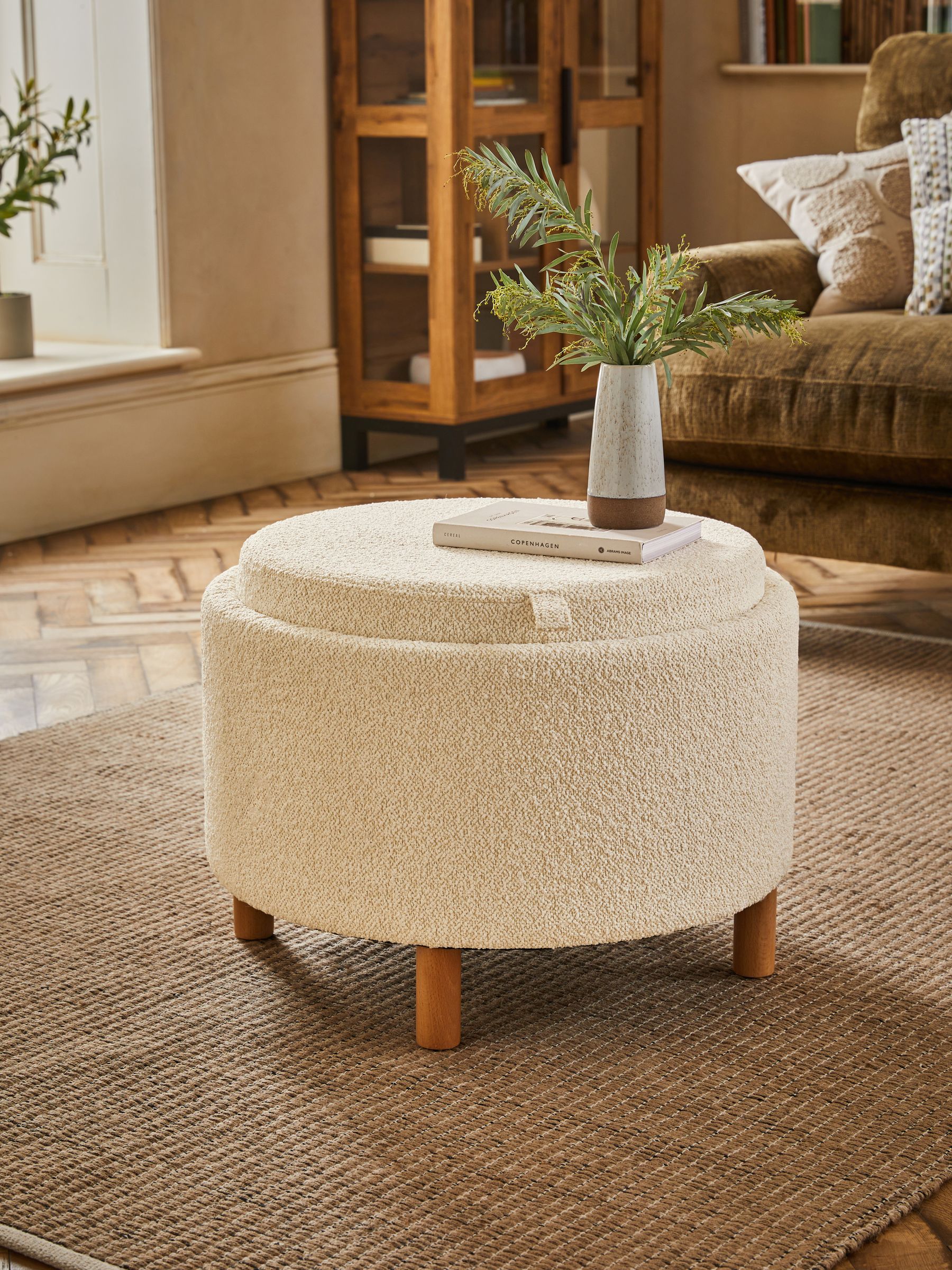 Ashton Storage Stool - Casual Boucle Oyster Natural