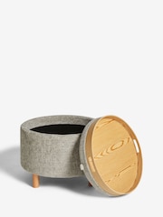 Chunky Chenille Light Grey Ashton Upholstered Storage Stool - Image 7 of 9