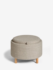 Chunky Weave Mid Natural Ashton Upholstered Storage Stool - Image 5 of 9