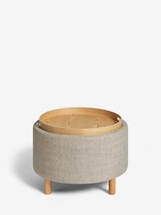 Chunky Weave Mid Natural Ashton Upholstered Storage Stool - Image 6 of 9