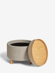 Chunky Weave Mid Natural Ashton Upholstered Storage Stool - Image 7 of 9