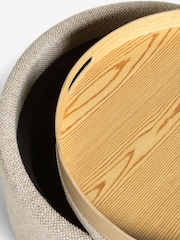 Chunky Weave Mid Natural Ashton Upholstered Storage Stool - Image 8 of 9