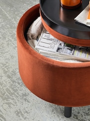 Soft Velvet Rust Brown Ashton Upholstered Storage Stool - Image 3 of 9