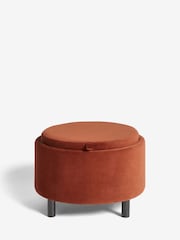 Soft Velvet Rust Brown Ashton Upholstered Storage Stool - Image 5 of 9
