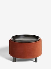 Soft Velvet Rust Brown Ashton Upholstered Storage Stool - Image 6 of 9