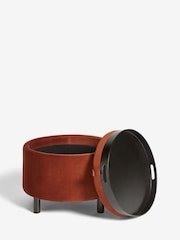 Soft Velvet Rust Brown Ashton Upholstered Storage Stool - Image 7 of 9