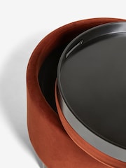 Soft Velvet Rust Brown Ashton Upholstered Storage Stool - Image 8 of 9