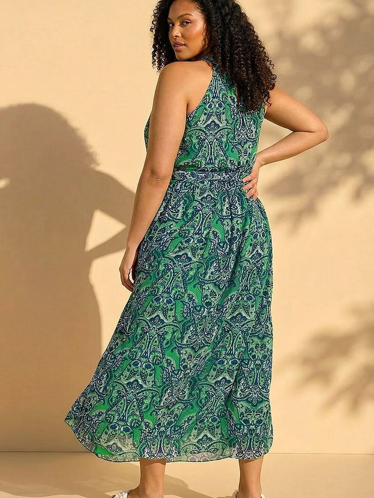 abstract halter dress Halter Abstract Maxi Dress