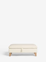 Casual Bouclé Oyster Natural Albury Medium Footstool - Image 3 of 8