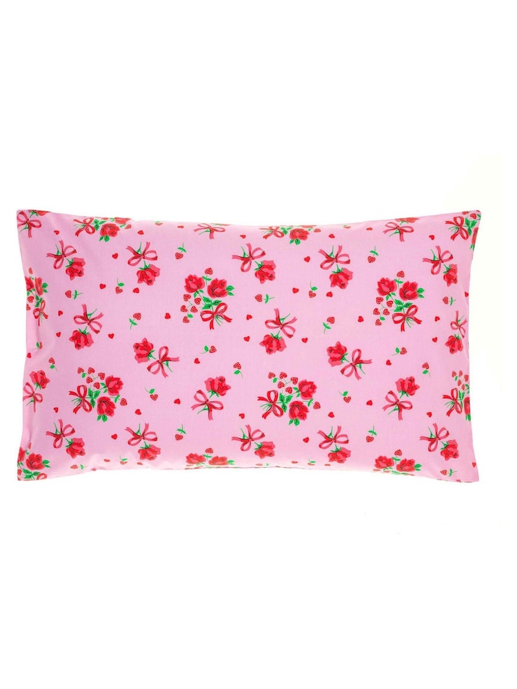 Rachel Riley Pink Strawberry Rose Cot Bed 100% Cotton Duvet Cover and Pillowcase Set - Image 2 of 3
