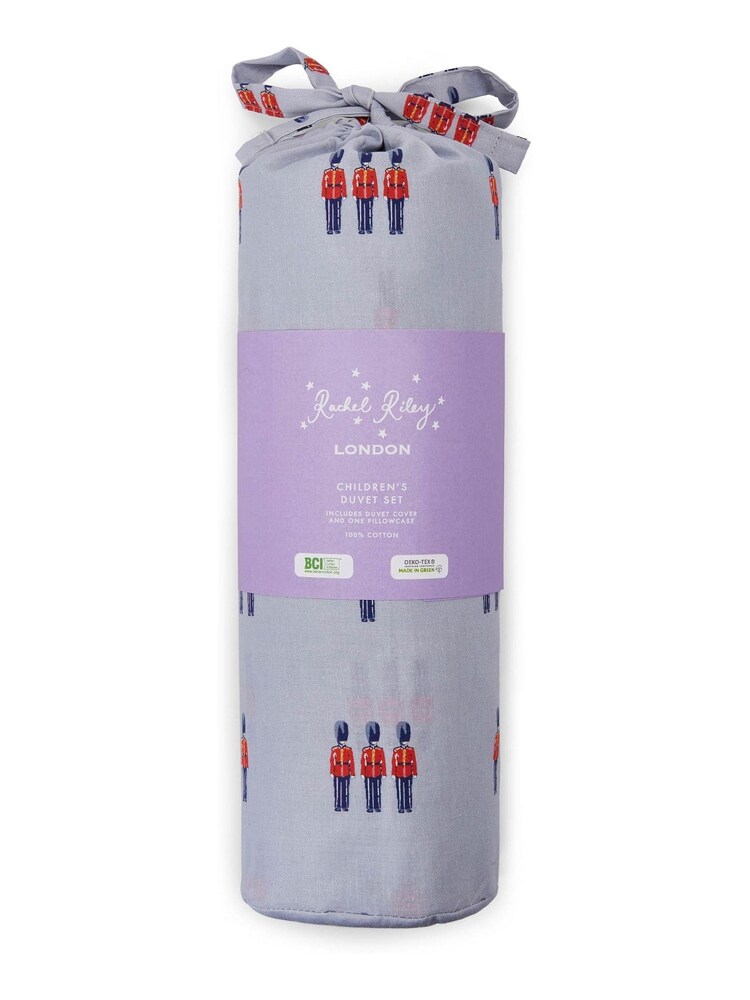 Rachel Riley Blue Soldier Cot Bed 100% Cotton Duvet Cover and Pillowcase Set - Image 3 of 3